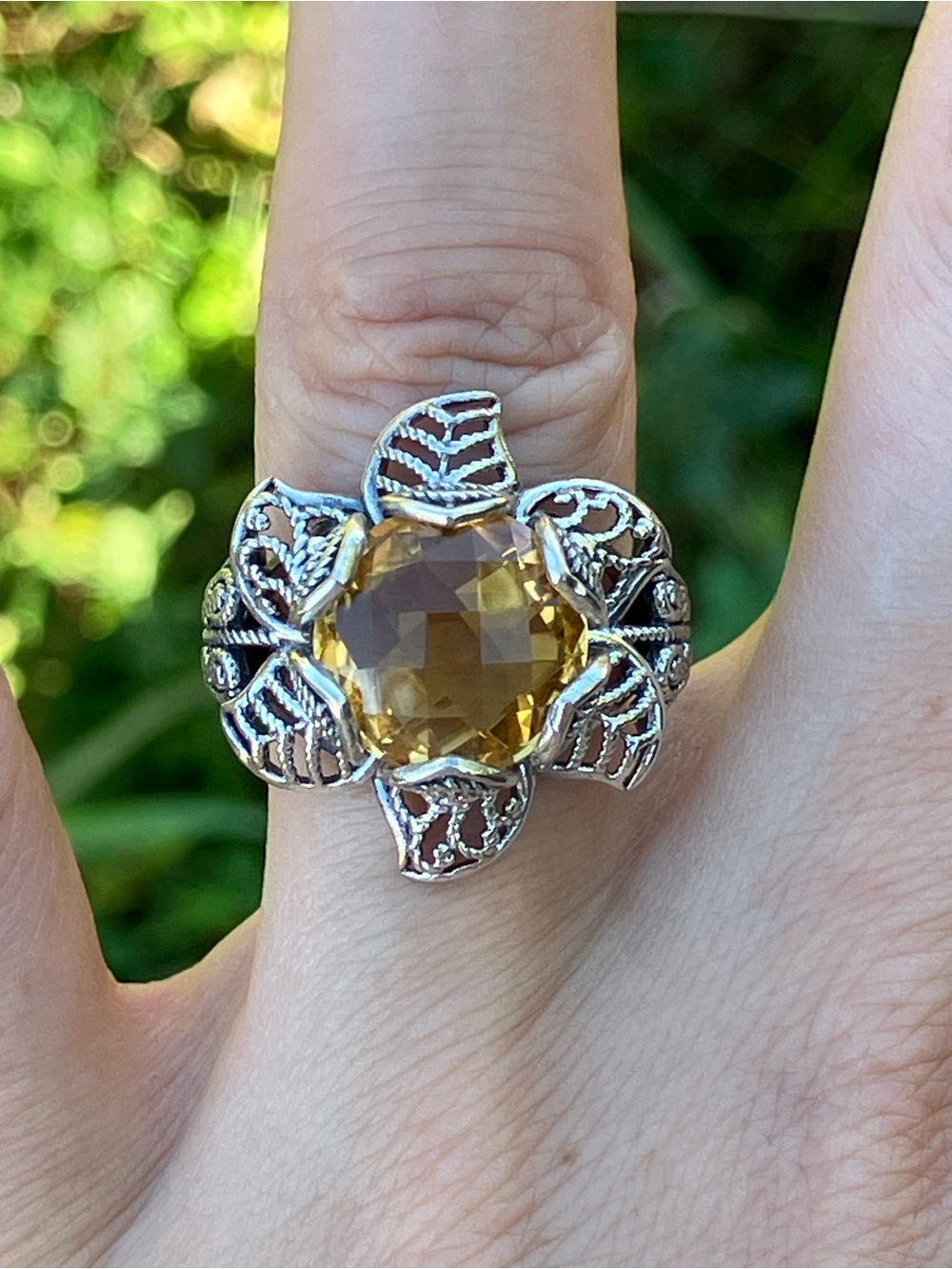Brazilian Citrine Sterling Silver Ring Size 6